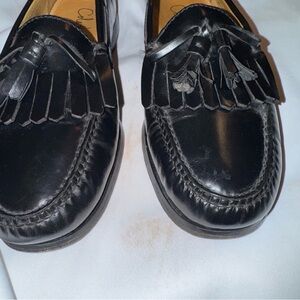 Cole Haan Black Leather Tassel Loafers